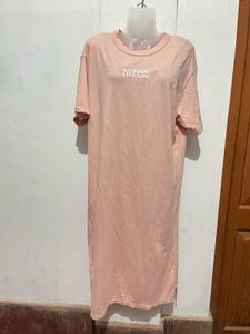 Pink Maxi T-Shirt Dress