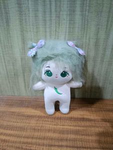 Cute Plush Doll with Green Hair