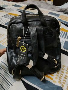 Kathleen Kelly Black Leather Backpack