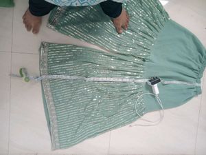Sea Green Sequined Kurta Set