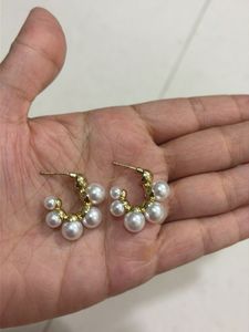 Brand new Elegant Pearl Hoop Earrings