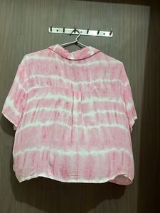 zudio Pink Tie-Dye Button-Up Shirt for L