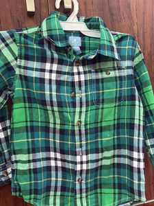 Green Plaid Long Sleeve Shirt