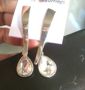 Trendy Silver Dangling Party Wear Earrings ....
