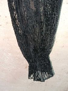 Sheer Black Lace Long Sleeve Top