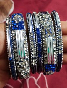 Blue And White Chuda Bangles Set#1