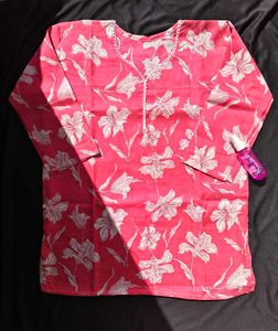Floral Print Pink Kurta