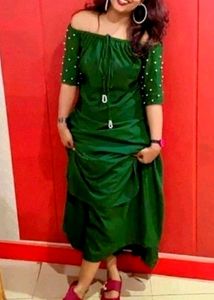 Emerald Green Off-Shoulder Dress