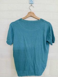 Blue Floral Knit Top
