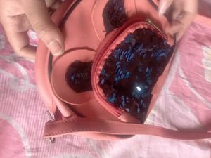 leather pink bag