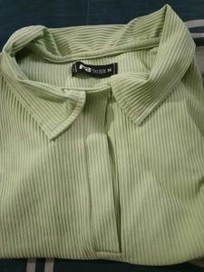Light Green Ribbed Polo T-Shirt