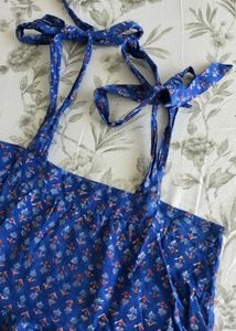 Blue Floral Tiered Maxi Dress