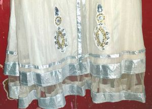 White Umbrella Embellished Kurta for Women