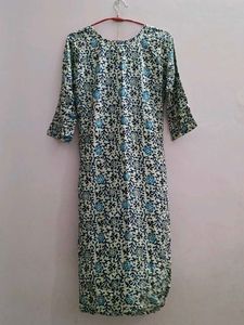 Blue Floral Print Kurti