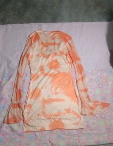 Boho Tie-Dye Bell Sleeve Mini Dress