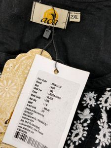 Ada Black Threads Embroidered Tunic ( Women )