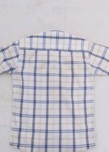 Thomas Cook Premium Men White Blue Checkered shirt