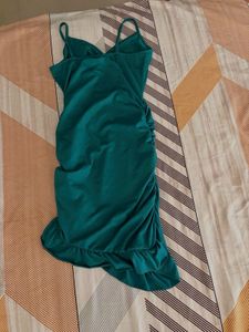 Elegant Teal Ruched Dress