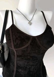 Black Velvet Corset Top