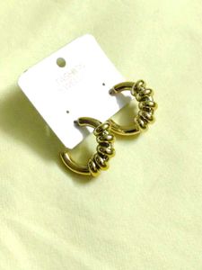 Gold Twisted Hoop Earrings