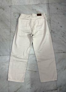FREAKINS ECRU BEIGE STRAIGHT FIT JEANS 32