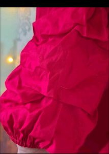 TRENDY Red Smocked Off-Shoulder Peplum Top