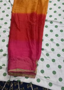 Vibrant Ombre Silk Saree with Embroidery