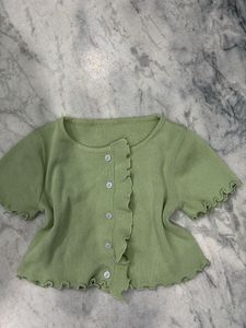 Chic Ruffle Button-Up Cardigan