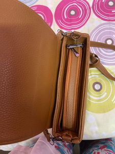 Chic White &amp; Brown Handbag