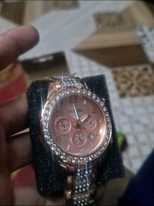 Original GENEVA Rose Gold Crystal Watch for Women