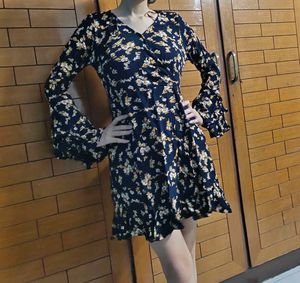Floral Print Flared Sleeve Dress
