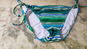 Striped Tie-Side Bikini Bottoms