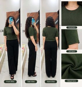 Stylish Olive Green Cropped Top 💚
