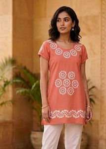 Orange Floral Print T-Shirt