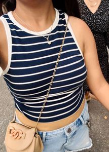 Striped Crop Tank Top