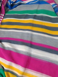 Vibrant Striped Saree
