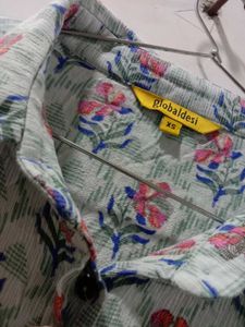 Beautiful Blue Floral Shirt Kurta