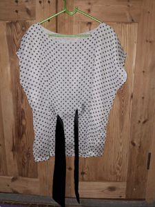 Polka Dot Blouse with Tie Detail