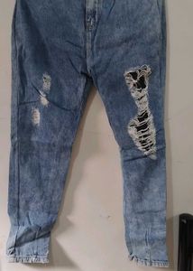 Ripped Blue Denim Jeans