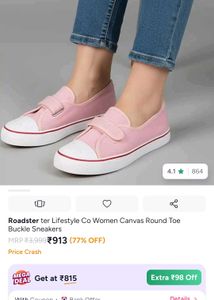 Roadster Pink Canvas Sneakers