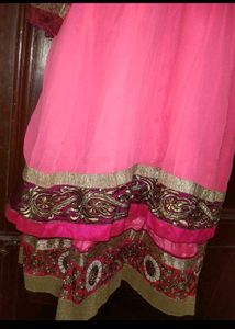 Stunning Pink Embroidered Anarkali kurta