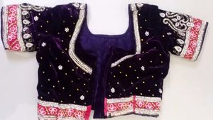 Stunning Purple Velvet Lehenga choli.