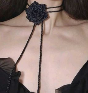 Black Rose Choker Necklace