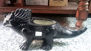 Brand New Black Ceramic Dinosaur Planter Pot -