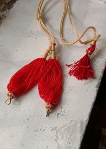 Red Beaded Tassel Jewellery Accessory