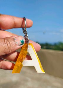 Personalized Resin Alphabet Keychain