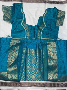 Elegant Teal Blue Silk Saree