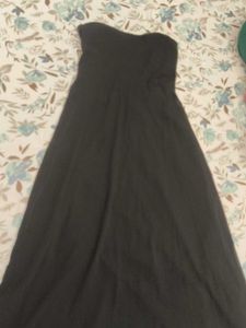 Black Strapless A-Line Dress
