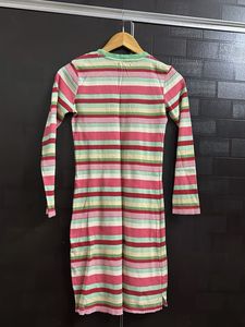 Striped Long Sleeve Knitted Dress