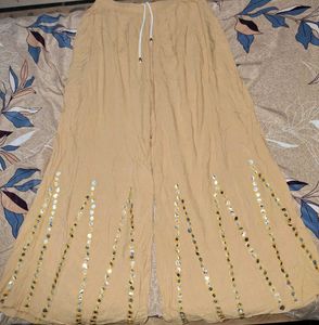 Elegant beige palazzo pants